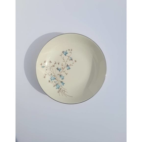 Vintage 60s Flintridge Belnor Blue Floral‎ California Ceramic Coupe Soup Bowl - Picture 6 of 10